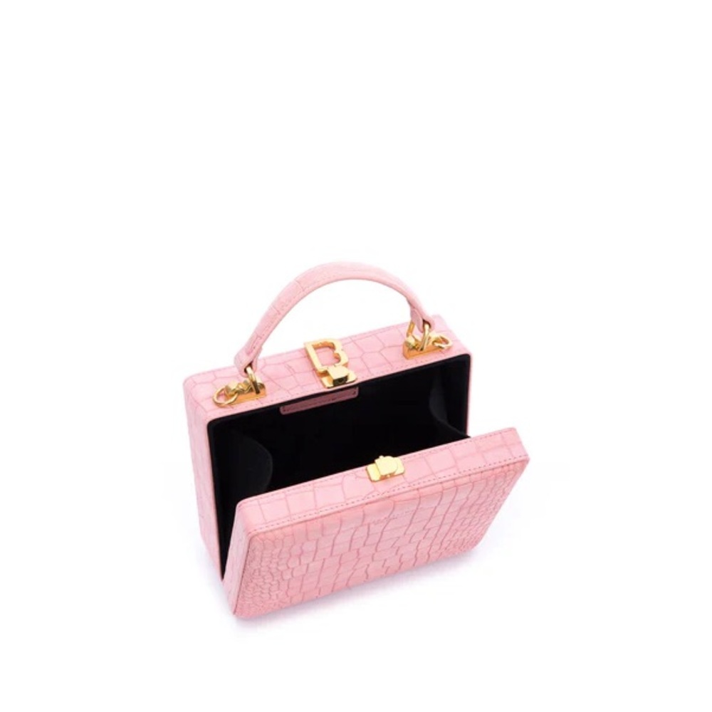 Brandon Blackwood Kendrick Trunk- Pink Croc Embossed Suede - Picture 2 of 6